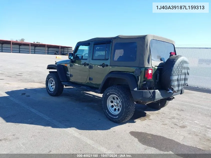 2007 Jeep Wrangler Unlimited X VIN: 1J4GA39187L159313 Lot: 40521185