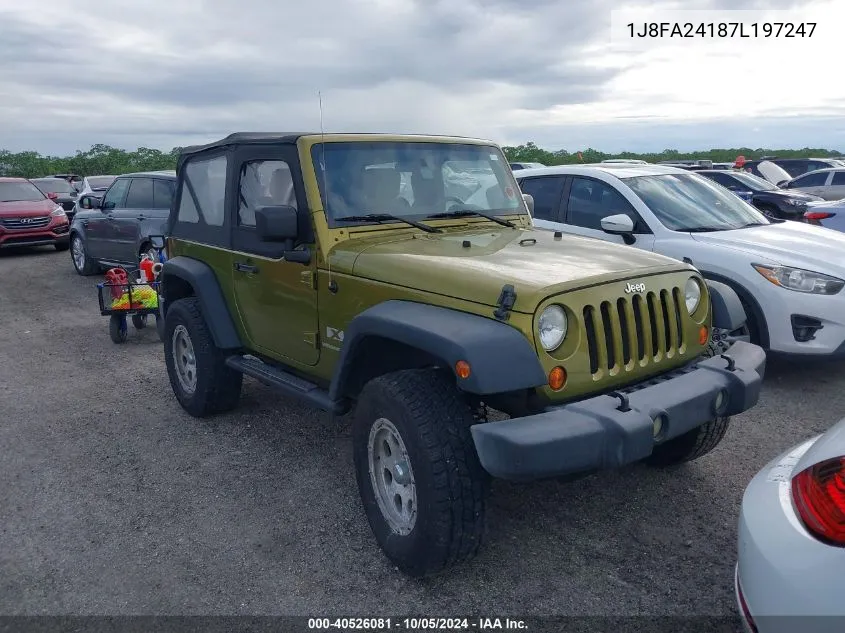 2007 Jeep Wrangler X VIN: 1J8FA24187L197247 Lot: 40526081