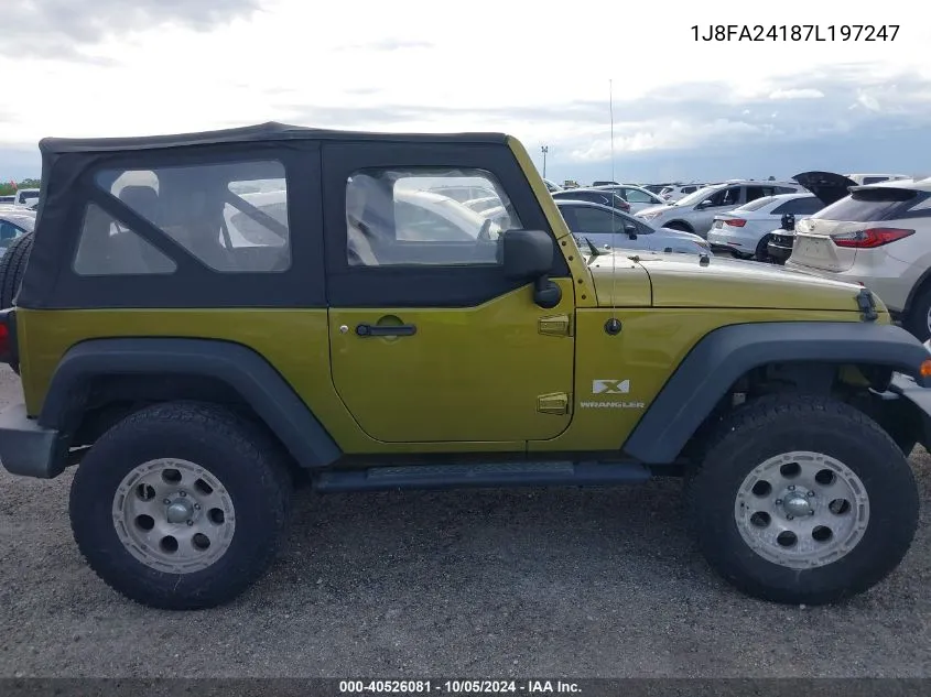 2007 Jeep Wrangler X VIN: 1J8FA24187L197247 Lot: 40526081