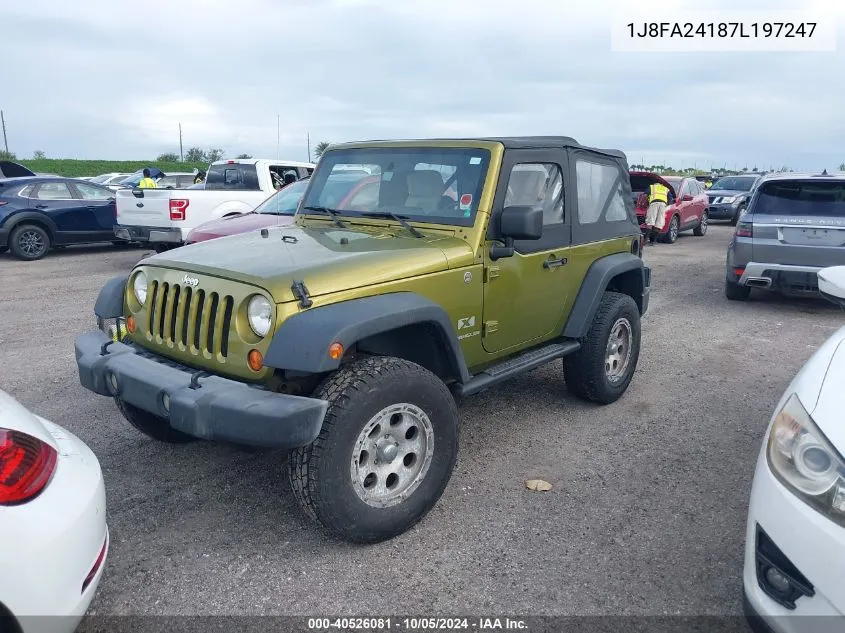 2007 Jeep Wrangler X VIN: 1J8FA24187L197247 Lot: 40526081