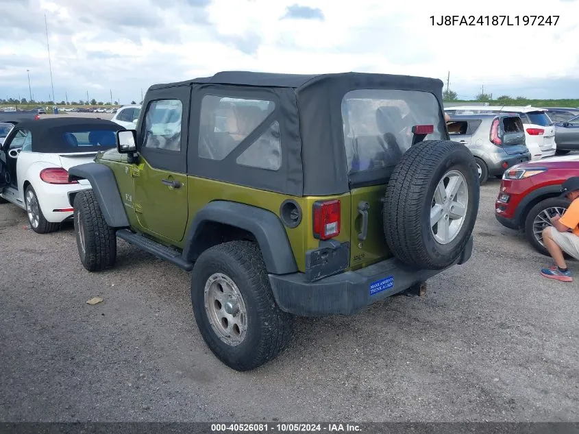 2007 Jeep Wrangler X VIN: 1J8FA24187L197247 Lot: 40526081