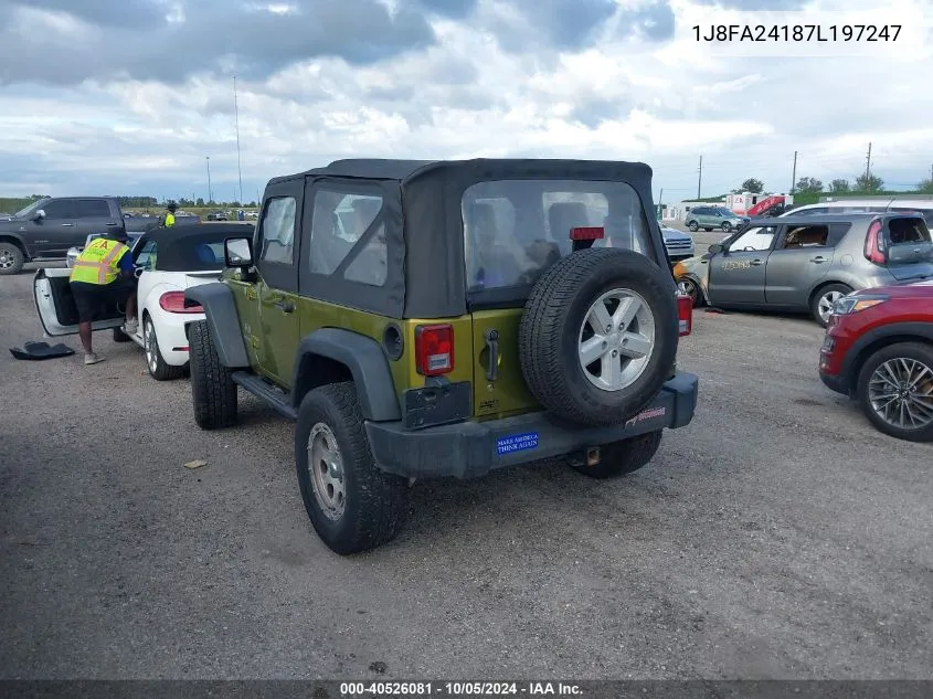 2007 Jeep Wrangler X VIN: 1J8FA24187L197247 Lot: 40526081