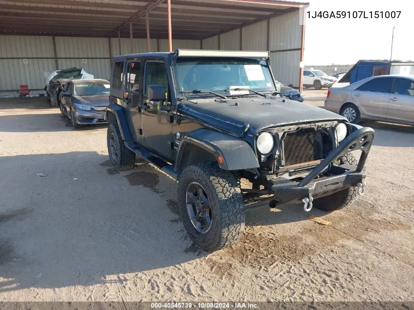 2007 Jeep Wrangler Sahara VIN: 1J4GA59107L151007 Lot: 40545739