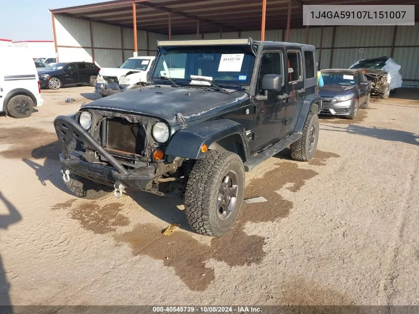 2007 Jeep Wrangler Sahara VIN: 1J4GA59107L151007 Lot: 40545739