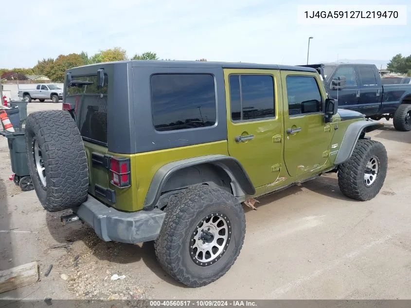 2007 Jeep Wrangler Unlimited Sahara VIN: 1J4GA59127L219470 Lot: 40560517