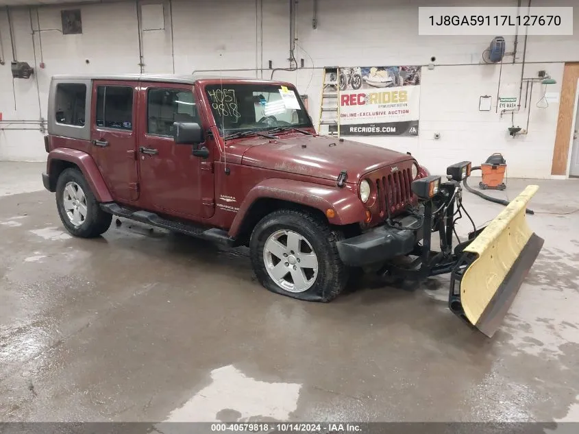 2007 Jeep Wrangler Unlimited Sahara VIN: 1J8GA59117L127670 Lot: 40579818