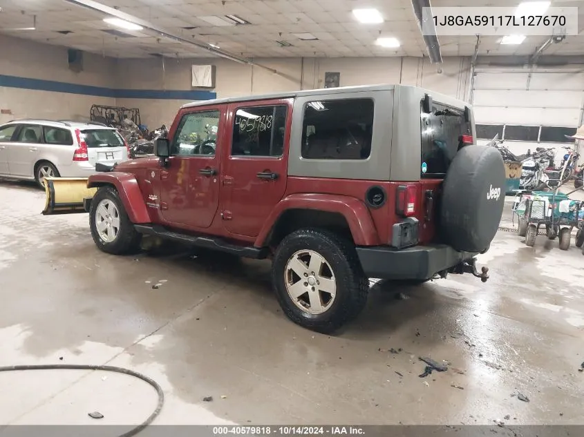 2007 Jeep Wrangler Unlimited Sahara VIN: 1J8GA59117L127670 Lot: 40579818