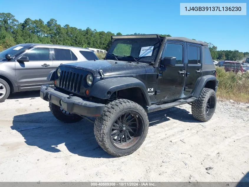 2007 Jeep Wrangler Unlimited X VIN: 1J4GB39137L136230 Lot: 40589308