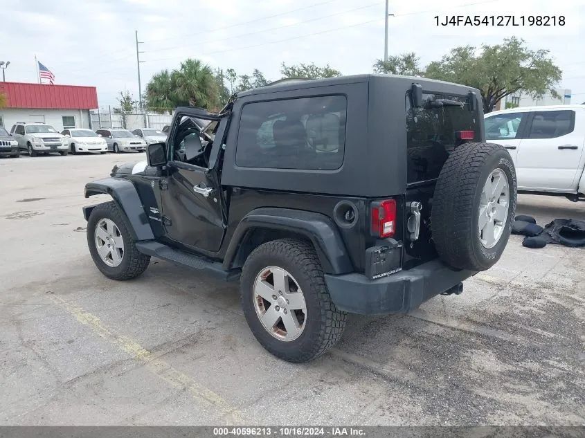 2007 Jeep Wrangler Sahara VIN: 1J4FA54127L198218 Lot: 40596213