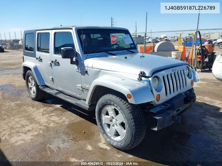 2007 Jeep Wrangler Unlimited Sahara VIN: 1J4GB59187L226789 Lot: 40629512