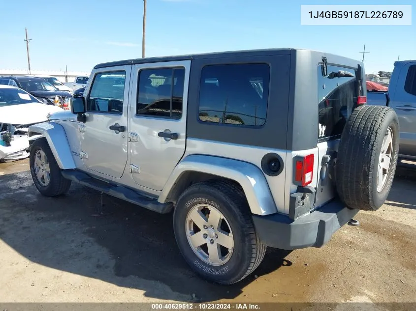 2007 Jeep Wrangler Unlimited Sahara VIN: 1J4GB59187L226789 Lot: 40629512