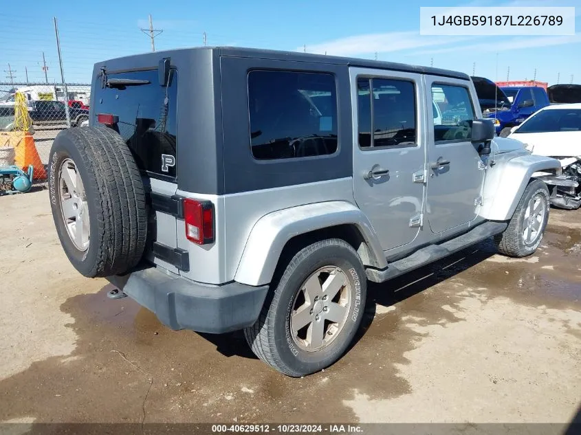 2007 Jeep Wrangler Unlimited Sahara VIN: 1J4GB59187L226789 Lot: 40629512