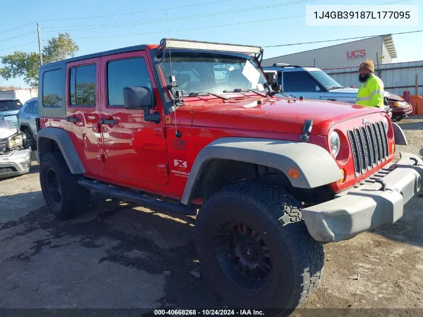 2007 Jeep Wrangler Unlimited X VIN: 1J4GB39187L177095 Lot: 40668268