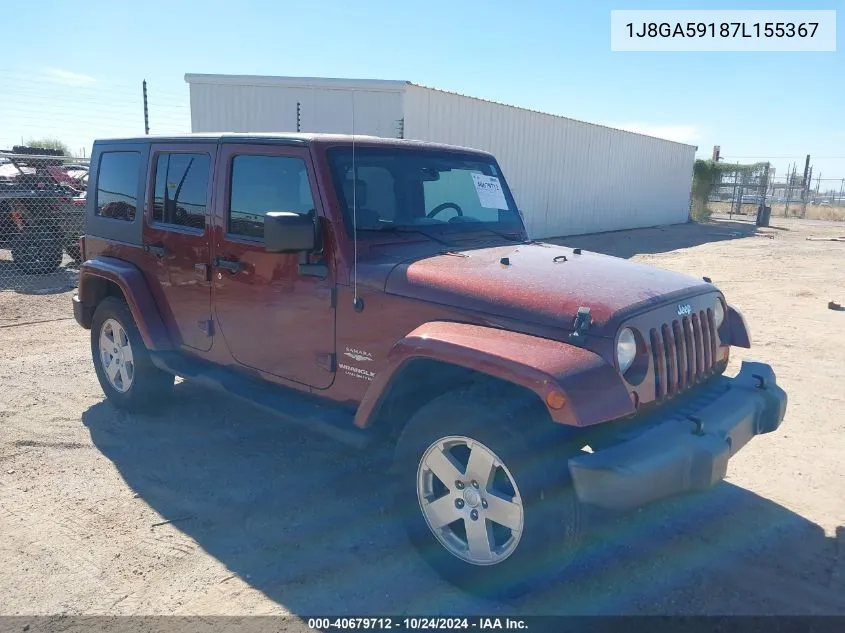 2007 Jeep Wrangler Unlimited Sahara VIN: 1J8GA59187L155367 Lot: 40679712