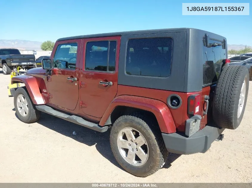 2007 Jeep Wrangler Unlimited Sahara VIN: 1J8GA59187L155367 Lot: 40679712