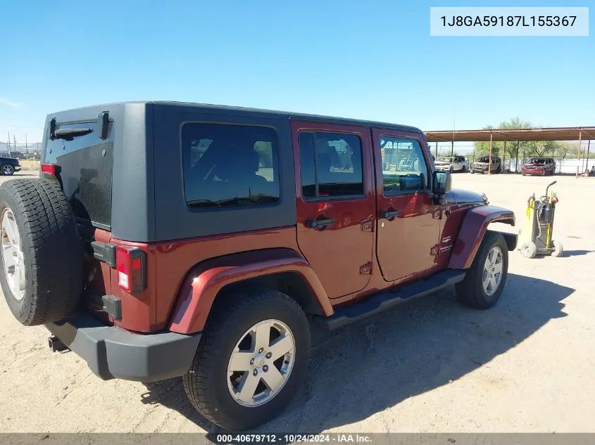 2007 Jeep Wrangler Unlimited Sahara VIN: 1J8GA59187L155367 Lot: 40679712