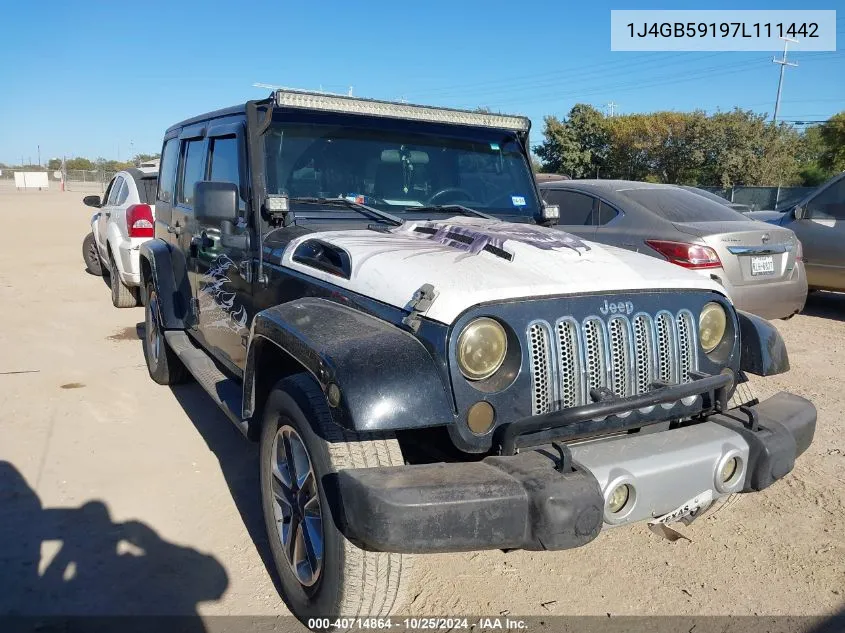 2007 Jeep Wrangler Unlimited Sahara VIN: 1J4GB59197L111442 Lot: 40714864