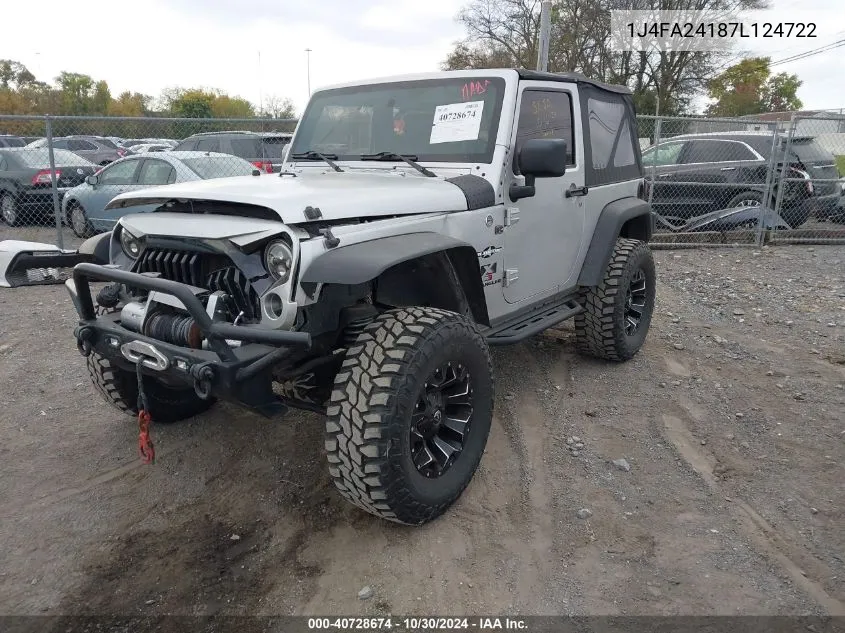 2007 Jeep Wrangler X VIN: 1J4FA24187L124722 Lot: 40728674