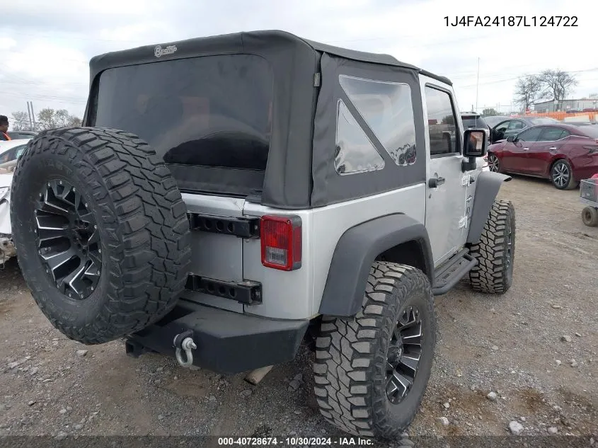 2007 Jeep Wrangler X VIN: 1J4FA24187L124722 Lot: 40728674