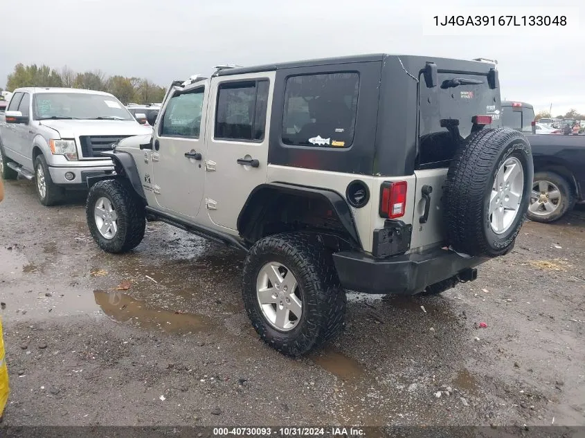 2007 Jeep Wrangler Unlimited X VIN: 1J4GA39167L133048 Lot: 40730093