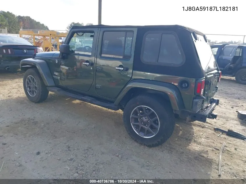 2007 Jeep Wrangler Unlimited Sahara VIN: 1J8GA59187L182181 Lot: 40736786