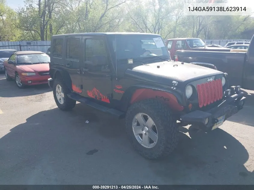 2008 Jeep Wrangler Unlimited Sahara VIN: 1J4GA59138L623914 Lot: 39291213