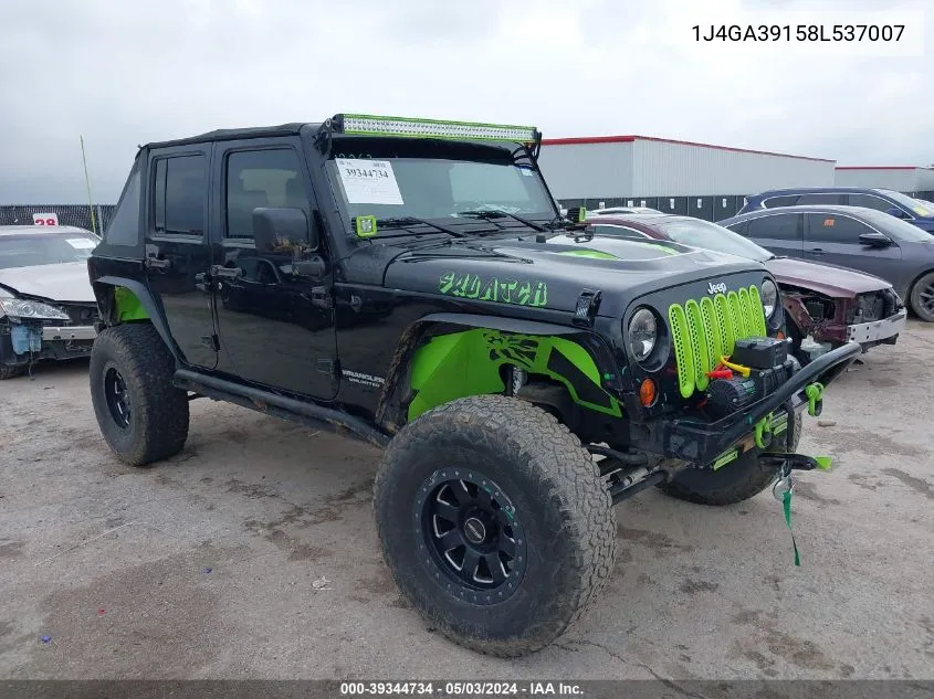 2008 Jeep Wrangler Unlimited X VIN: 1J4GA39158L537007 Lot: 39344734