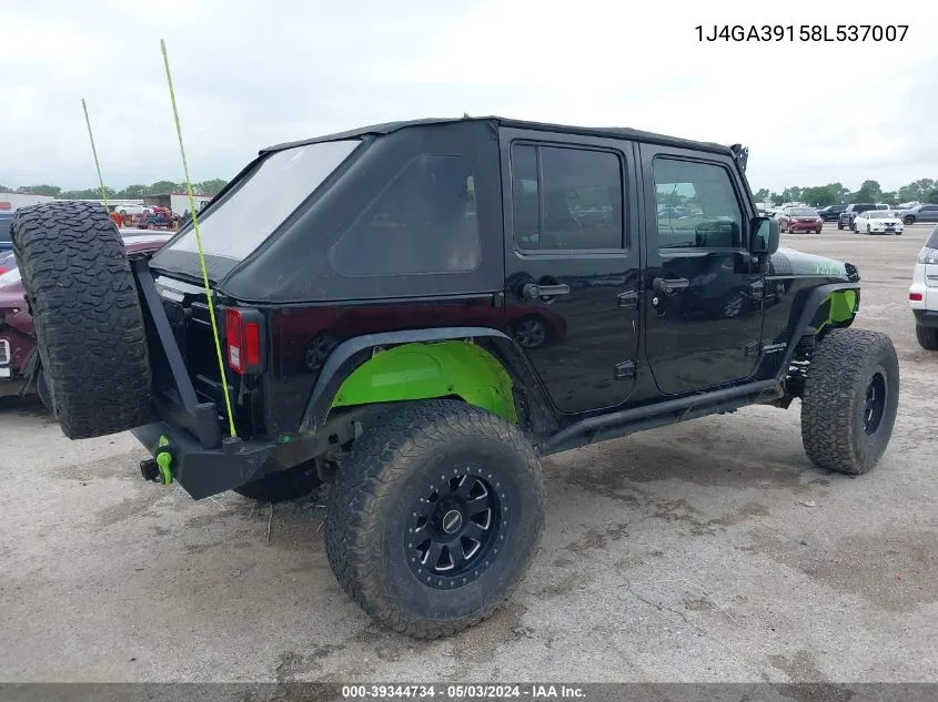 1J4GA39158L537007 2008 Jeep Wrangler Unlimited X