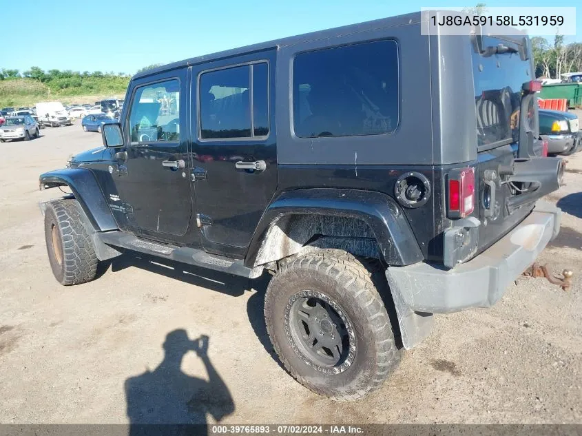 1J8GA59158L531959 2008 Jeep Wrangler Unlimited Sahara