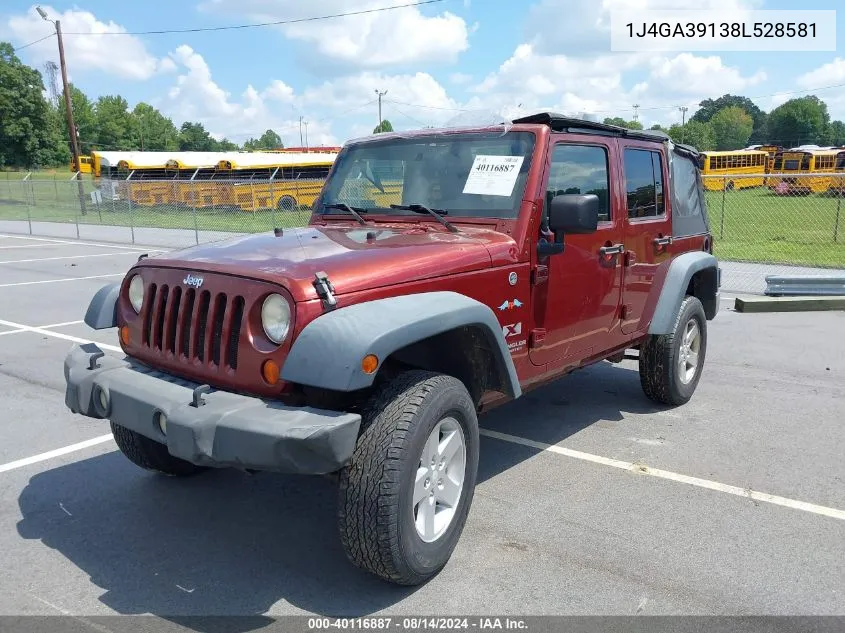 2008 Jeep Wrangler Unlimited X VIN: 1J4GA39138L528581 Lot: 40116887