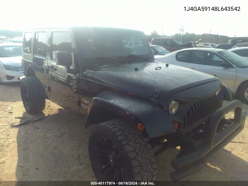 2008 Jeep Wrangler Unlimited Sahara VIN: 1J4GA59148L643542 Lot: 40117974