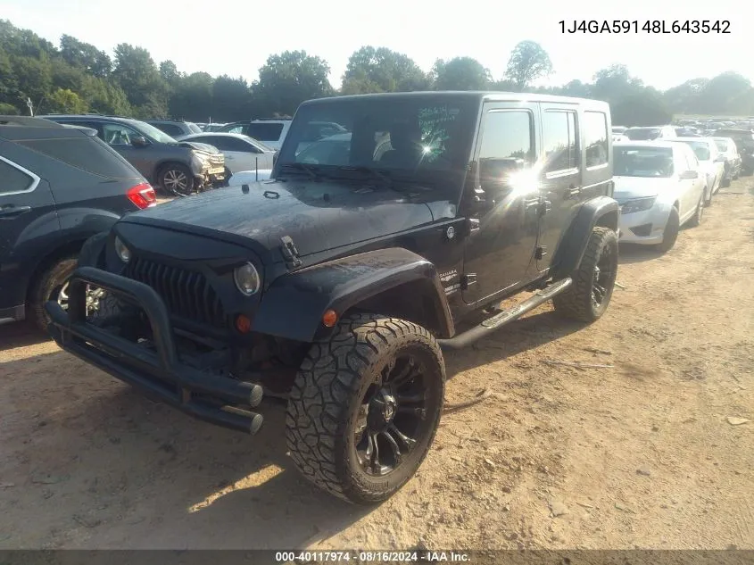 2008 Jeep Wrangler Unlimited Sahara VIN: 1J4GA59148L643542 Lot: 40117974