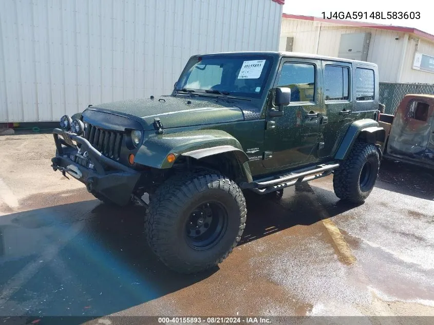 2008 Jeep Wrangler Unlimited Sahara VIN: 1J4GA59148L583603 Lot: 40155893