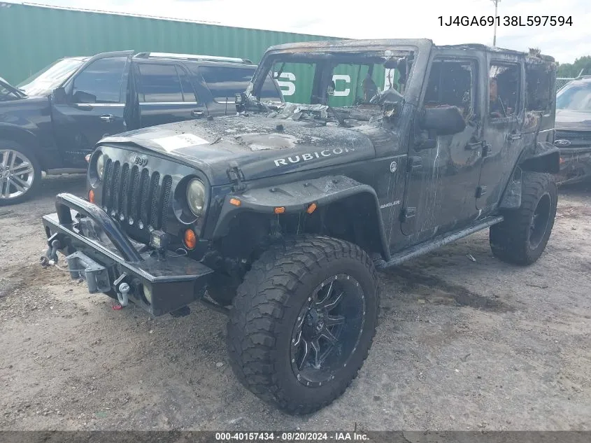 1J4GA69138L597594 2008 Jeep Wrangler Unlimited Rubicon