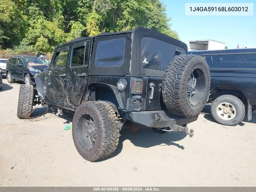 2008 Jeep Wrangler Unlimited Sahara VIN: 1J4GA59168L603012 Lot: 40168358