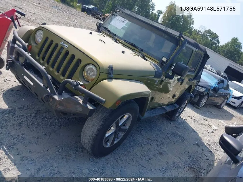 1J8GA59148L571756 2008 Jeep Wrangler Unlimited Sahara