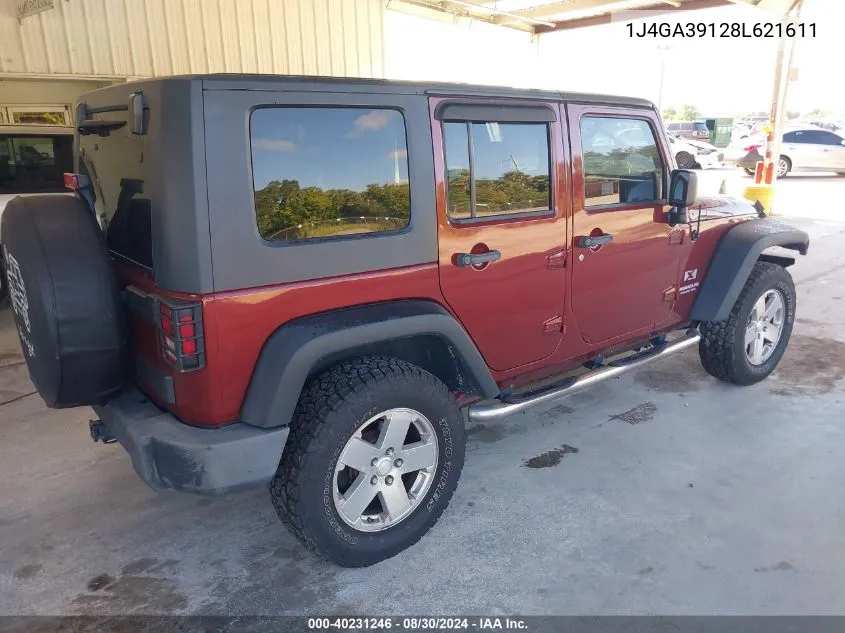 2008 Jeep Wrangler Unlimited X VIN: 1J4GA39128L621611 Lot: 40231246