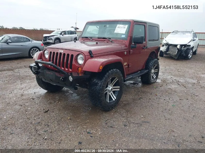 2008 Jeep Wrangler Sahara VIN: 1J4FA54158L552153 Lot: 40235726