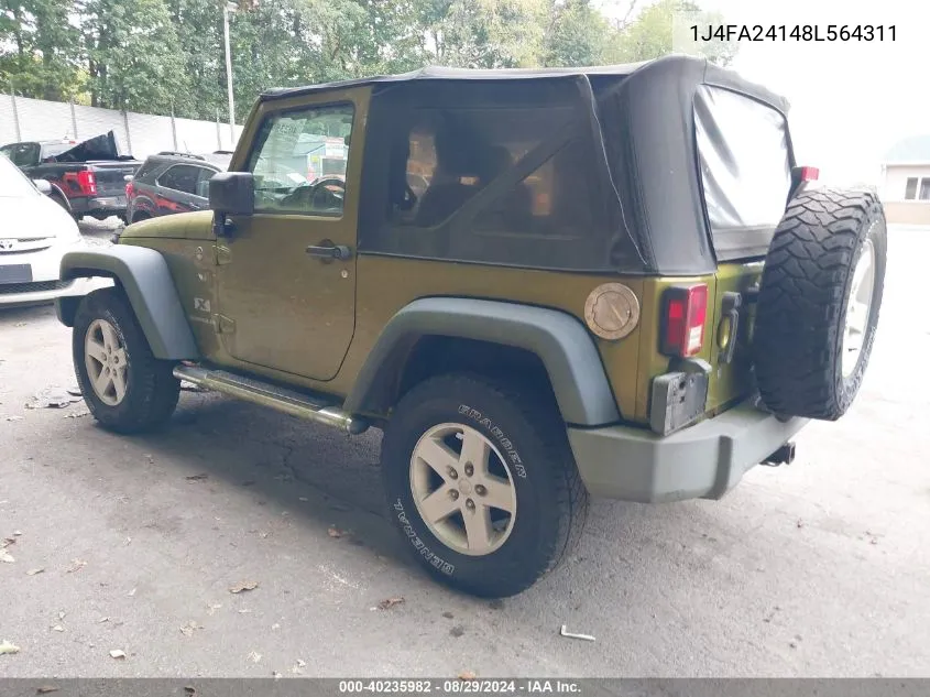 2008 Jeep Wrangler X VIN: 1J4FA24148L564311 Lot: 40235982