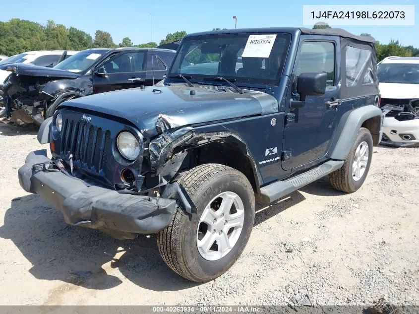 2008 Jeep Wrangler X VIN: 1J4FA24198L622073 Lot: 40263934