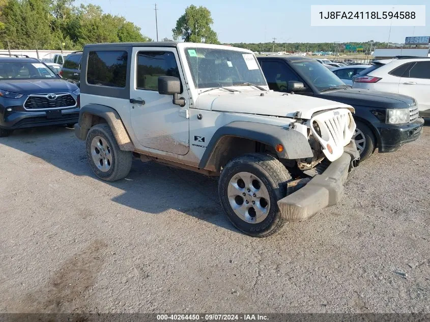 2008 Jeep Wrangler X VIN: 1J8FA24118L594588 Lot: 40264450