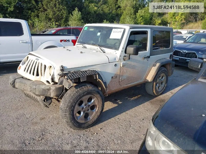 2008 Jeep Wrangler X VIN: 1J8FA24118L594588 Lot: 40264450