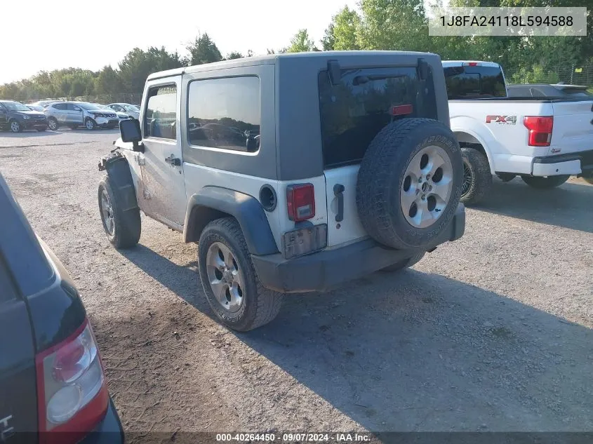 2008 Jeep Wrangler X VIN: 1J8FA24118L594588 Lot: 40264450