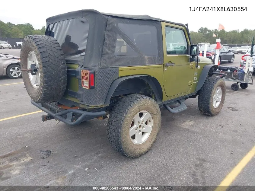 1J4FA241X8L630554 2008 Jeep Wrangler X