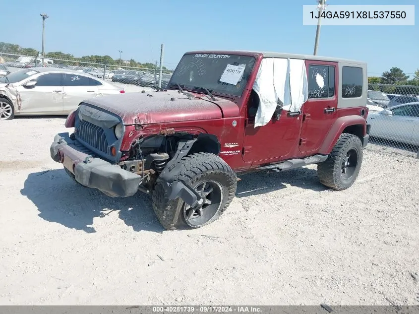 2008 Jeep Wrangler Unlimited Sahara VIN: 1J4GA591X8L537550 Lot: 40281739