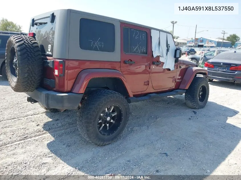 2008 Jeep Wrangler Unlimited Sahara VIN: 1J4GA591X8L537550 Lot: 40281739