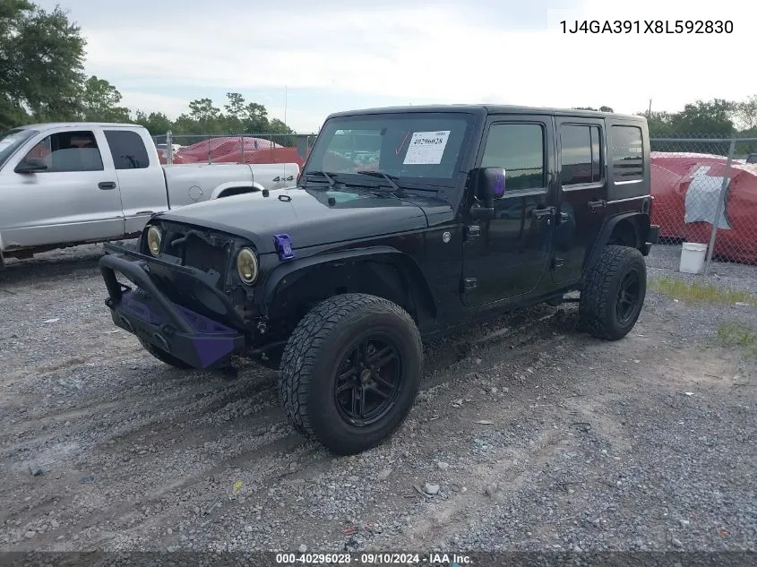 2008 Jeep Wrangler X VIN: 1J4GA391X8L592830 Lot: 40296028