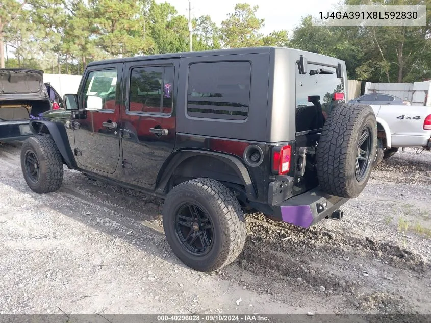 2008 Jeep Wrangler X VIN: 1J4GA391X8L592830 Lot: 40296028