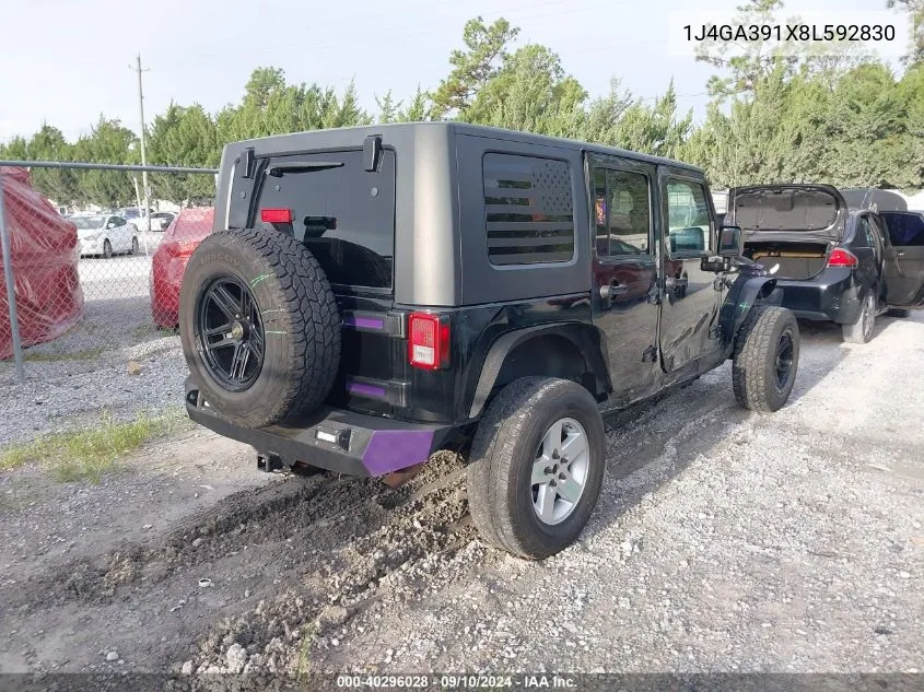 2008 Jeep Wrangler X VIN: 1J4GA391X8L592830 Lot: 40296028