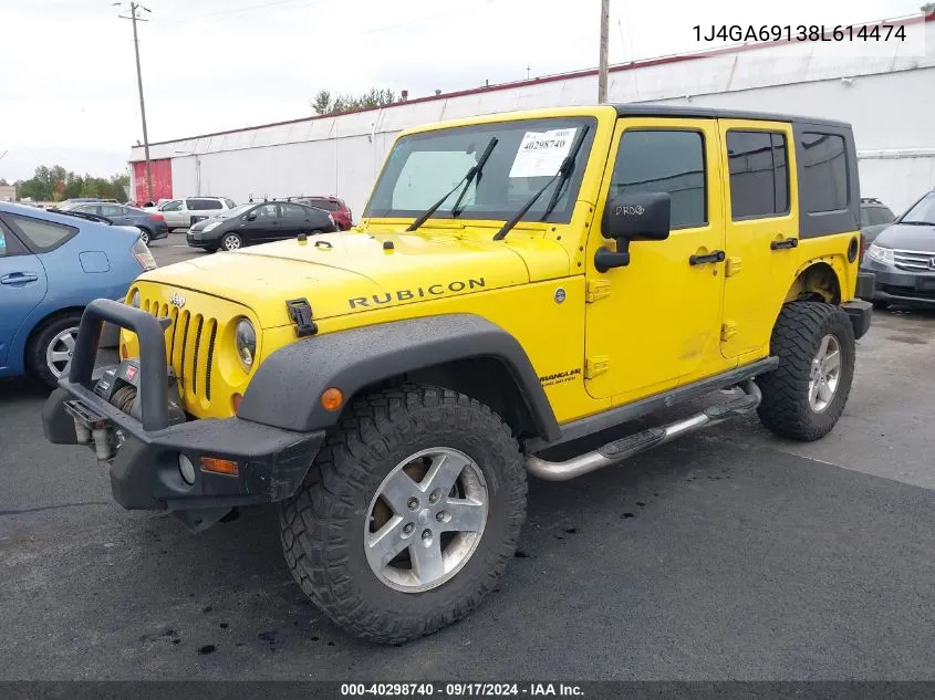 1J4GA69138L614474 2008 Jeep Wrangler Unlimited Rubicon